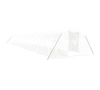 Helloshop26 Serre Tente abri Plante Fleur légumes avec Cadre en Acier 60 m² 20 x 3 x 2 m Blanc 02_0044615