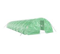 Helloshop26 Serre Tente abri Plante Fleur légumes avec Cadre en Acier 80 m² 16 x 5 x 2,3 m Vert 02_0044634