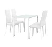 Helloshop26 Table à Manger Blanc 105 cm + kit de chaises en 4 pièces Blanc 03_0004002