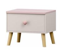 Helloshop26 Table de Chevet Table de Nuit Commode Meuble de Rangement pour Enfant 31 x 38 x 30 cm Blanc Rose 03_0011028
