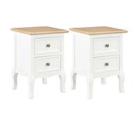 Helloshop26 Table de Nuit Chevet Commode Armoire Meuble Chambre 2 pcs Blanc 35x30x49 cm MDF 1402162