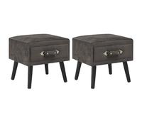 Helloshop26 Table de Nuit Chevet Commode Armoire Meuble Chambre 2 pcs Gris 40x35x40 cm Velours 1402069