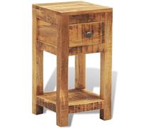 Helloshop26 Table de Nuit Chevet Commode Armoire Meuble Chambre avec 1 tiroir Bois Massif de manguier 1402042