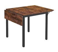 Helloshop26 Table de Salle à Manger 120 x 78 x 76,2 cm Pliable Table de Cuisine Extensible Bureau pour 2 à 4 Personnes rectangulaire avec abattants pour Petits espaces Marron 12_0007669