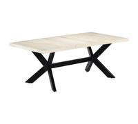 Helloshop26 Table de Salon Salle à Manger Design Blanc 200 cm Bois manguier Massif 0902300