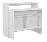 Helloshop26 Table Haute Mange Debout Bar bistrot avec 2 Dessus de Table Blanc 130 cm 0902036