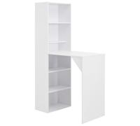 Helloshop26 Table Haute Mange Debout Bar bistrot avec Armoire Blanc 200 cm 0902042