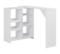 Table haute mange debout bar bistrot avec tablette amovible blanc 120 cm