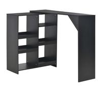 Table haute mange debout bar bistrot avec tablette amovible noir 138 cm