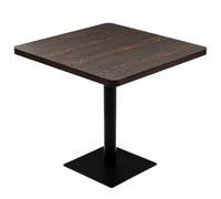 Helloshop26 Table Haute Mange Debout Bar bistrot MDF et Acier carré 80 x 80 cm frêne foncé Marron 0902107