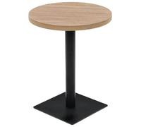 Helloshop26 Table Haute Mange Debout Bar bistrot MDF et Acier Rond 60 cm chêne Beige 0902109