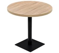 Helloshop26 Table Haute Mange Debout Bar bistrot MDF et Acier Rond 80 cm chêne Marron 0902111