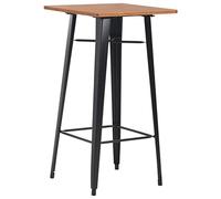 Helloshop26 Table Haute Mange Debout Bar bistrot Noir 108 cm pinède et Acier 0902113