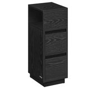 Helloshop26 Tables de Chevet étroite Lot de 2 Tables d’appoint avec 2 tiroirs et Compartiment 30 x 25 x 65 cm Ouvert Montage à Gauche ou à Droite pour Chambre Salon Noir d'encre 12_0007686