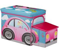 Helloshop26 Tabouret Pouf Coffre boîte à Jouets Pouf Enfant Pliable Rose 13_0002812_7