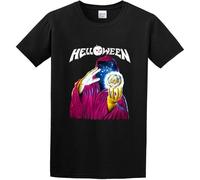 Helloween Keeper of The 7 Keys Graphic Printed Tee Round Neck Unisex Tops Men's 100% Cotton Short-Sleeve T-Shirts XXXL