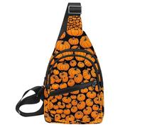 Helloween Pumkins 3_23 Sac de poitrine à bandoulière pour voyage, sport, course à pied, randonnée, Multicolore 03., 11.8x7x1.5in/30x18x4cm