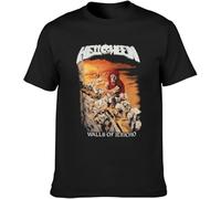 Helloween Walls of Jericho'85 Gamma Iron Saviour Rage Mens T-Shirt Casual Cotton Unisex Tees Tops Black Manches Courtes(X-Large)