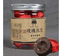 HELLOYOUNG 100g de thé Pu'er mûr parfumé à la rose fait main naturel du Yunnan avec une saveur de rose intense un arrière-goût doux et sucré Thé pu-erh Pu'er Tea