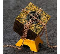 Hellraiser Puzzle Box Améliorer - Configuration Lament Détachable Avec Chaînes et Base - Accessoire de Film d'Horreur Fonctionnel - Décoration de Modèle