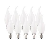 Hellum 10 ampoules bougie à effet souffle E14 LED blanc chaud, 250 lumens Ampoule bougie à effet souffle E14 2,5 W Équivaut à une ampoule bougie de 25 watts, 2700 kelvins blanc chaud mat 220292