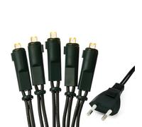 Hellum 150285 Guirlande lumineuse d'intérieur 220 V - Blanc chaud - 20 LED - Longueur lumineuse : 2,85 m - Câble vert - Décoration de salon - IP20 - Pour l'intérieur