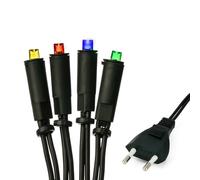 Hellum 150315 Guirlande lumineuse d'intérieur à 30 LED Multicolore 220 V Longueur lumineuse 4,35 m Câble vert Salon DIY Décoration Arbre de Noël Prise IP20 pour l'intérieur