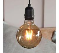 Hellum 150414 Suspension avec pile et télécommande extérieure G95 Ø 9,5 x 13,7 cm Ampoule dorée à intensité variable (4 piles AA non incluses)