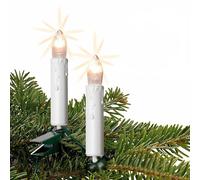 Hellum 150933 Guirlande lumineuse pour sapin de Noël, 15 bougies de Noël éclairées 9,8 m, mini guirlande lumineuse d'intérieur avec fiche, avec moins de 59 lumens, câble électrique vert, bougies
