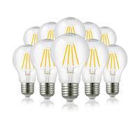 Hellum - 206517 - Lot de 10 ampoules LED E27 à intensité variable - 7 W - Blanc chaud - Avec filament LED - 806 lumens - Vintage - Pour remplacer une ampoule de 60 W - 2 700 K - Transparent