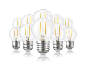Hellum 209105 Lot de 10 ampoules LED E27 de 2,5 W équivalent à une ampoule à incandescence de 25 W Mini globe 250 lm 2700 K E27 Vintage Blanc chaud transparent