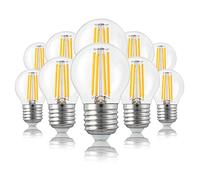 Hellum 209211 Lot de 10 ampoules LED E27 Blanc chaud Transparent 4,5 W 470 lm Petit filament