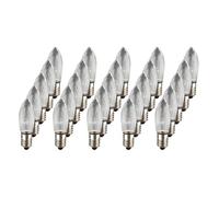 Hellum 25 Ampoules de rechange à filament, 34V 3W E10, 919110 | Ampoule de rechange E10 (Ø10 mm) pour guirlande lumineuse de 7 lampes d'intérieur, bougie striée 22 lm, entièrement striée