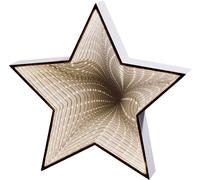 Hellum 522846 Étoile de Noël à LED blanc chaud LED chrome avec effet 3D, avec effet infini, minuteur, étamé, à poser ou à suspendre