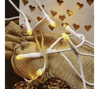 hellum 563986 - Mini guirlande lumineuse d'intérieur - 20 mini LED - Longueur lumineuse : 285 cm - Avec prise - Câble blanc - Pour sapin de Noël