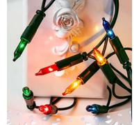 hellum 831177 Éclairage à Incandescence, Verre, A55, Câble Vert-Lampe colorée, 10 Lichter/beleuchtet 1,35m