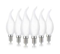 Hellum Ampoule à bougie E14 LED blanc chaud, ampoule E14 avec 250 lumens, lampe blanche chaude mate avec culot, C35, LED remplace une incandescence de 40 watts, 2700 kelvins, 6 pièces 220728