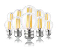 Hellum Ampoule LED E27 mini globe, lot de 10, 4,5W, remplace 40W, clair | Ampoule LED E27 mini globe, gros culot à vis, LED filament vintage, ampoule E27 blanc chaud 2700 K, 470 lm, 220445