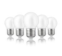 Hellum Ampoule LED E27 mini globe, lot de 5, 4,5W, remplace 40W, verre mat | Ampoule LED E27 mini globe, gros culot à vis, LED filament vintage, ampoule E27 blanc chaud 2700 K, 470 lm, 220490