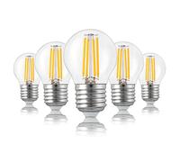 hellum Ampoules LED E27, Ampoule E27 Blanc chaud avec 4,5 Watt Mini Globe Remplacement pour ampoules 40W 470 Lumens 2700 Kelvin, Lampe E27 pour éclairage LED 209112 Lot de 5