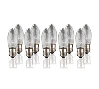 hellum bougies de remplacement pour arc flottant, 10 pièces cannelure bougie pour arbre de Noël bougies chaînes lumineuses à l'intérieur avec 15/16 points de combustion, E10/ 16V/ 3W/ 22 lumens 950069