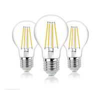 Hellum 206500 Lot de 3 ampoules LED E27 à intensité variable 4,5 W blanc chaud avec filament LED 470 lumens E27 Vintage Ampoule LED remplace une ampoule de 40 W Blanc chaud 2700 K Transparent