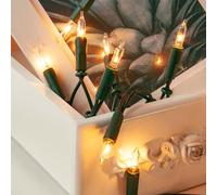 Hellum guirlande int. secteur, mini guirlande 10 lampes, lumières blanc chaud, long. éclairée 1,35 m, câble vert, 10 lumières avec fiche pour Noël <59 lm 831115