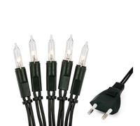 Hellum guirlande int. secteur, mini guirlande 100 lampes, lumières blanc chaud, long. éclairée 14,85 m, câble vert, 100 lumières avec fiche pour Noël <59 lm 839012