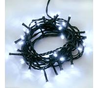 Hellum Guirlande lumineuse 40 LED, guirlande extérieure 3,9 m, chaîne lumineuse LED avec prise avec minuterie, lumière froide, câble vert <59 lm 151909