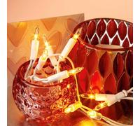 Hellum guirlande lumineuse d’intérieur style bougie 20 lampes blanc chaud, 2,85 m éclairés, câble blanc, sur secteur, pour sapin de Noël, fenêtre et salon, <59lm, 832082