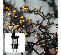 Hellum Guirlande lumineuse extérieure Cluster I 7,38m 370 LED Cluster Guirlande lumineuse blanc chaud avec minuterie I Guirlande lumineuse alimentée en électricité indoor & outdoor <59 lm 530179