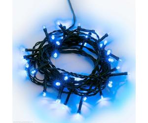 Hellum Guirlande lumineuse extérieure, guirlande 80 LED outdoor électrique 7,9 m, guirlande LED avec minuterie, guirlande bleue avec transformateur extérieur, câble vert <59 lm 151930