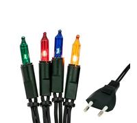 Hellum guirlande lumineuse intérieure avec 50 lumières, mini guirlande lumineuse lumières colorées longueur éclairée 7,35 m, multicolore alimentée sur secteur avec câble vert, <59 lumens 835076