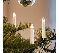 Hellum guirlande, Made in Germany, bougies cannelées clip, 20 lumières, longueur éclairée 13,3 m, blanc chaud, tige blanche, intérieur, prise séparée, 3 bougies rechange, pas LED <59lm 430127
